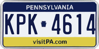 PA license plate KPK4614