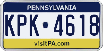 PA license plate KPK4618