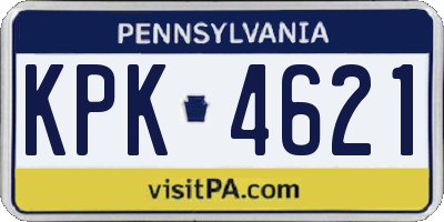 PA license plate KPK4621