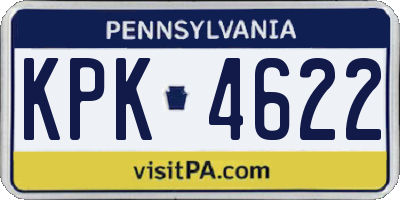 PA license plate KPK4622