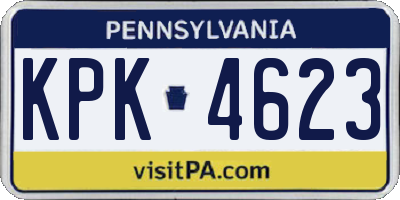 PA license plate KPK4623