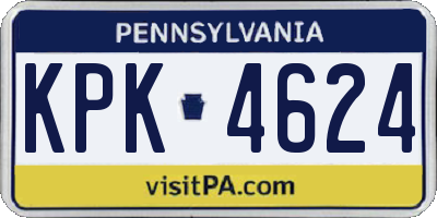 PA license plate KPK4624