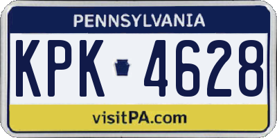 PA license plate KPK4628
