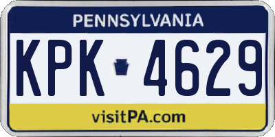 PA license plate KPK4629