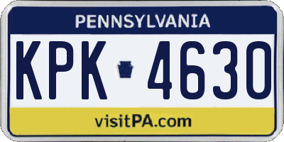 PA license plate KPK4630