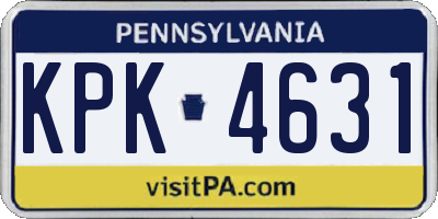 PA license plate KPK4631