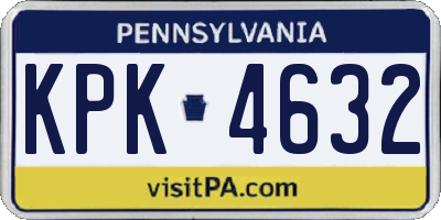 PA license plate KPK4632