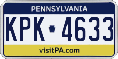 PA license plate KPK4633
