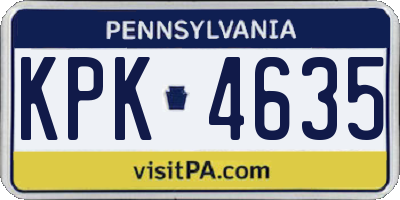 PA license plate KPK4635