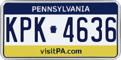 PA license plate KPK4636