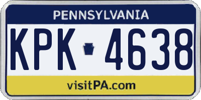 PA license plate KPK4638