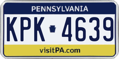 PA license plate KPK4639