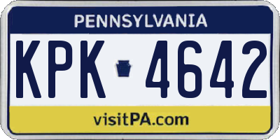 PA license plate KPK4642
