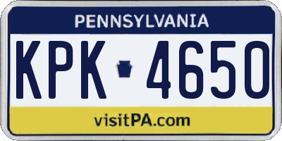 PA license plate KPK4650