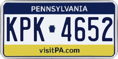 PA license plate KPK4652