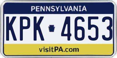 PA license plate KPK4653