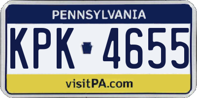 PA license plate KPK4655