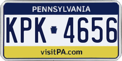 PA license plate KPK4656