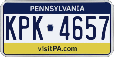 PA license plate KPK4657