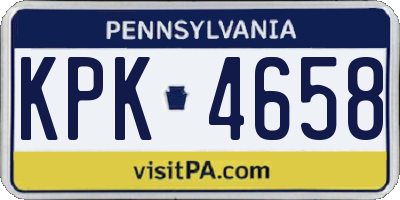 PA license plate KPK4658