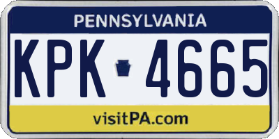 PA license plate KPK4665