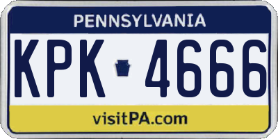 PA license plate KPK4666