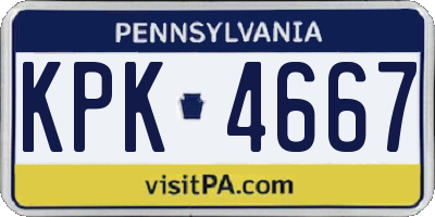 PA license plate KPK4667