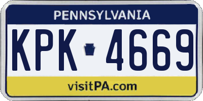 PA license plate KPK4669