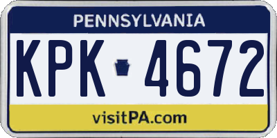 PA license plate KPK4672