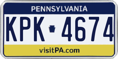 PA license plate KPK4674