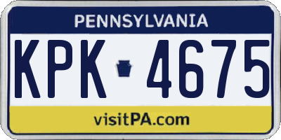 PA license plate KPK4675