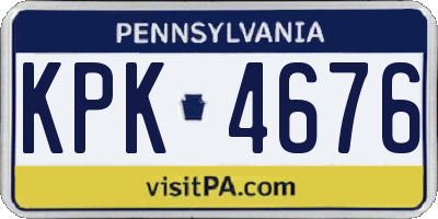 PA license plate KPK4676