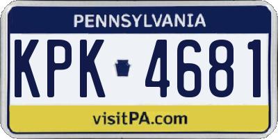 PA license plate KPK4681