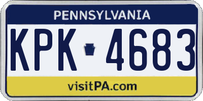 PA license plate KPK4683