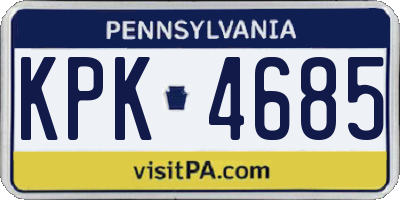PA license plate KPK4685