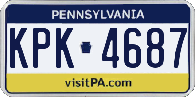 PA license plate KPK4687