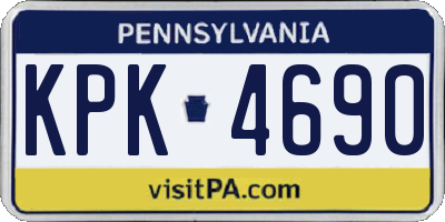 PA license plate KPK4690