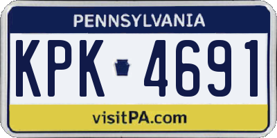 PA license plate KPK4691