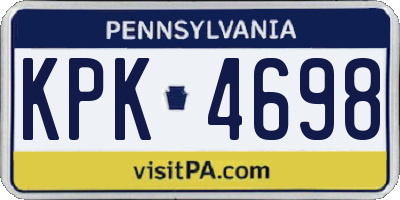 PA license plate KPK4698