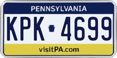 PA license plate KPK4699