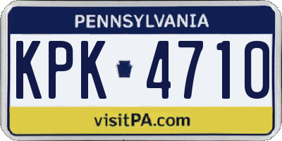 PA license plate KPK4710