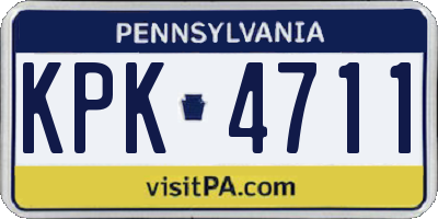 PA license plate KPK4711