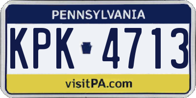 PA license plate KPK4713