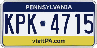 PA license plate KPK4715