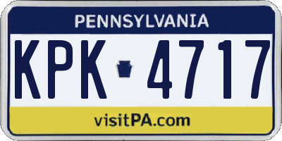 PA license plate KPK4717