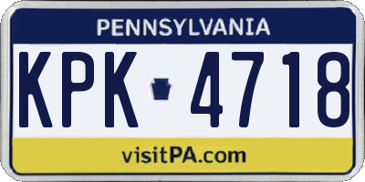 PA license plate KPK4718