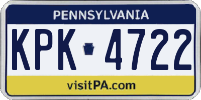 PA license plate KPK4722