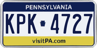 PA license plate KPK4727