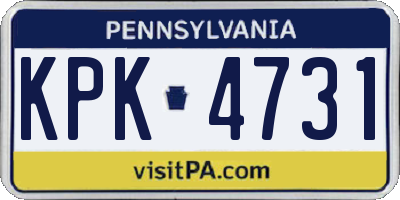 PA license plate KPK4731