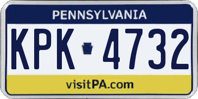 PA license plate KPK4732